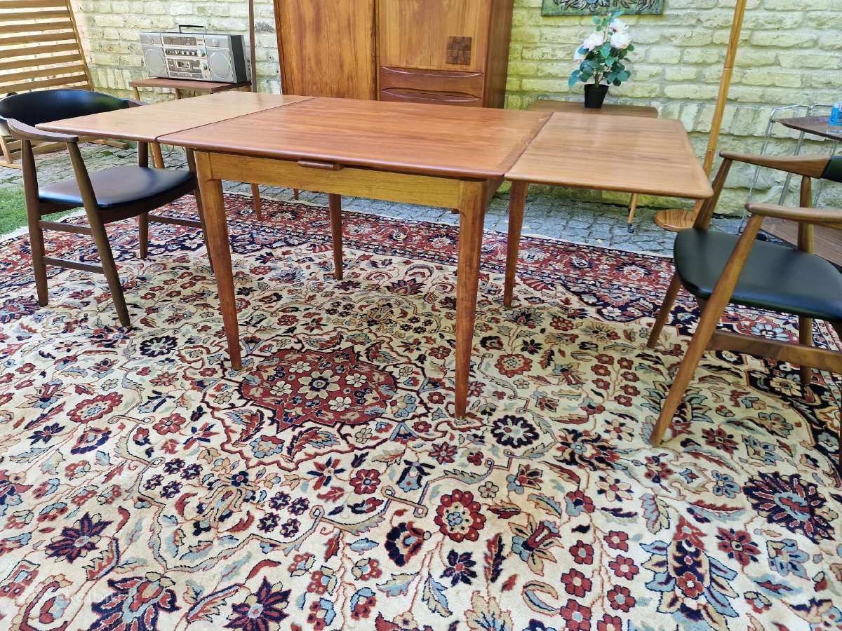 Vintažinis mid century tikmedžio valgomojo stalas - nuotraukos Nr. 22