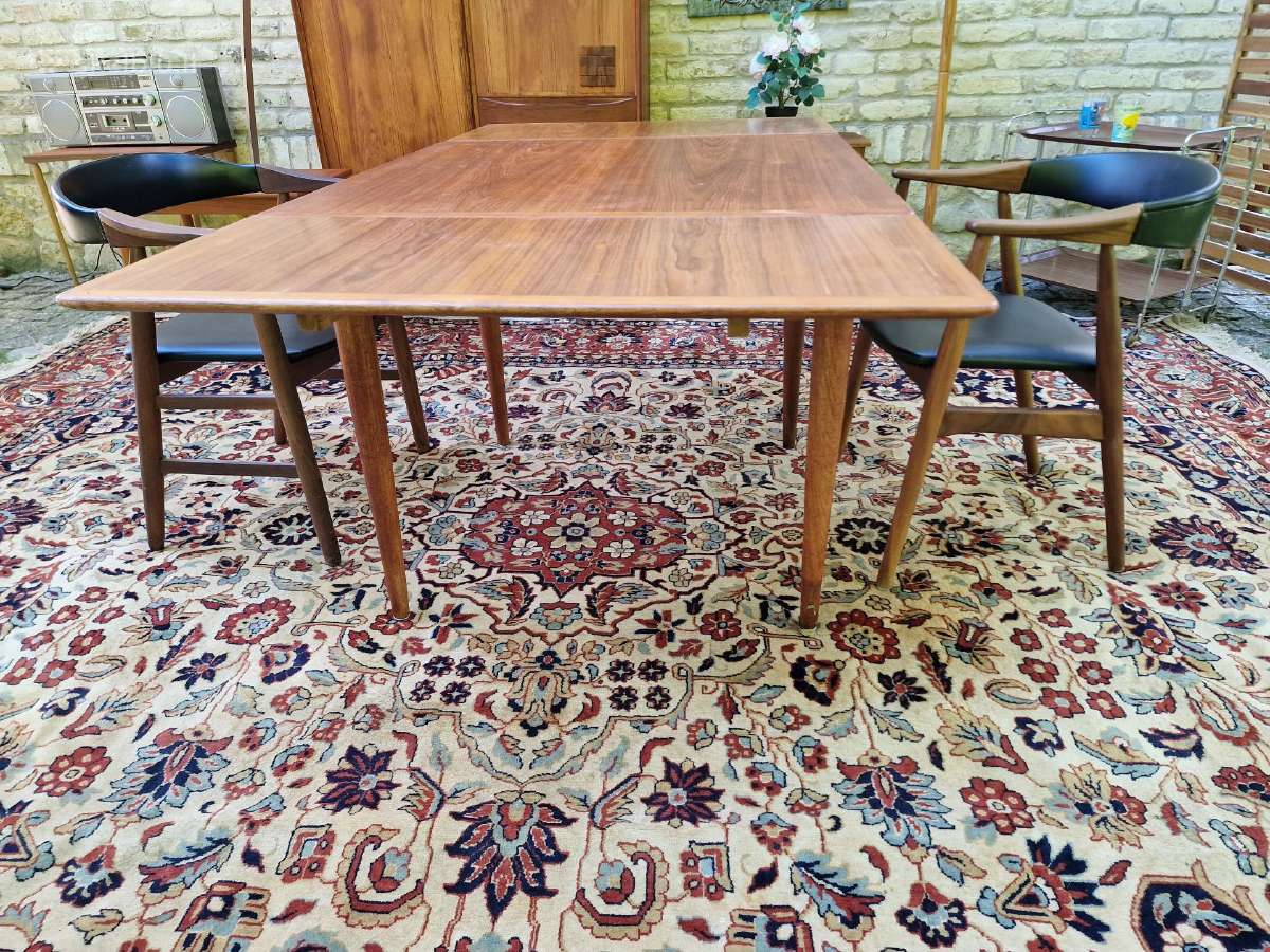 Vintažinis mid century tikmedžio valgomojo stalas - nuotraukos Nr. 31