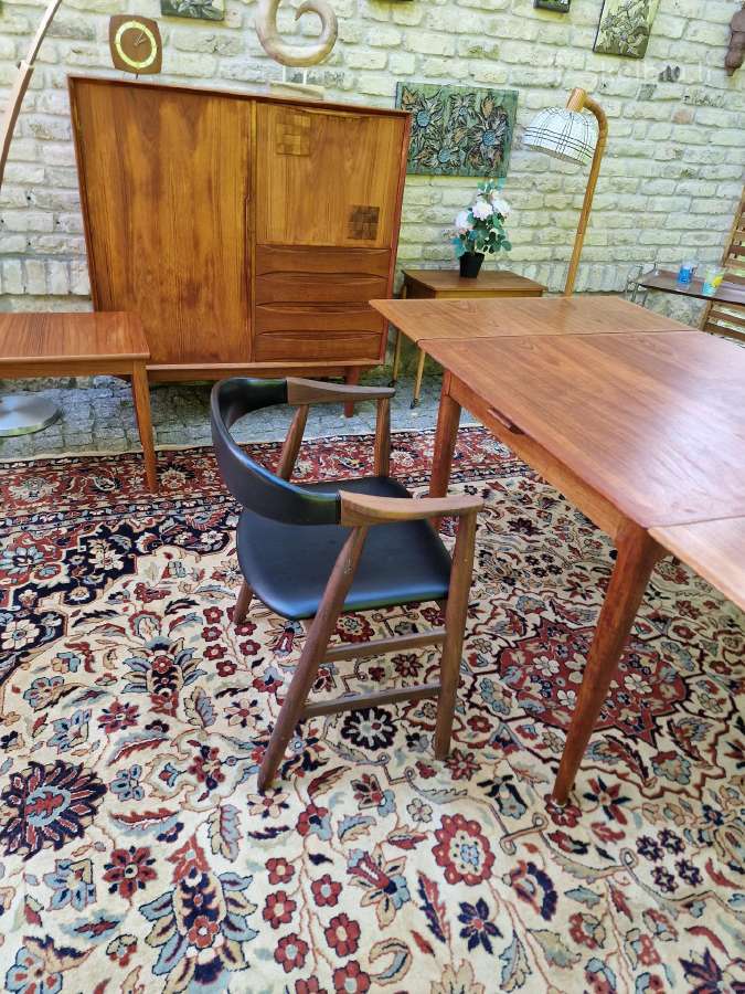 Vintažinis mid century tikmedžio valgomojo stalas - nuotraukos Nr. 33