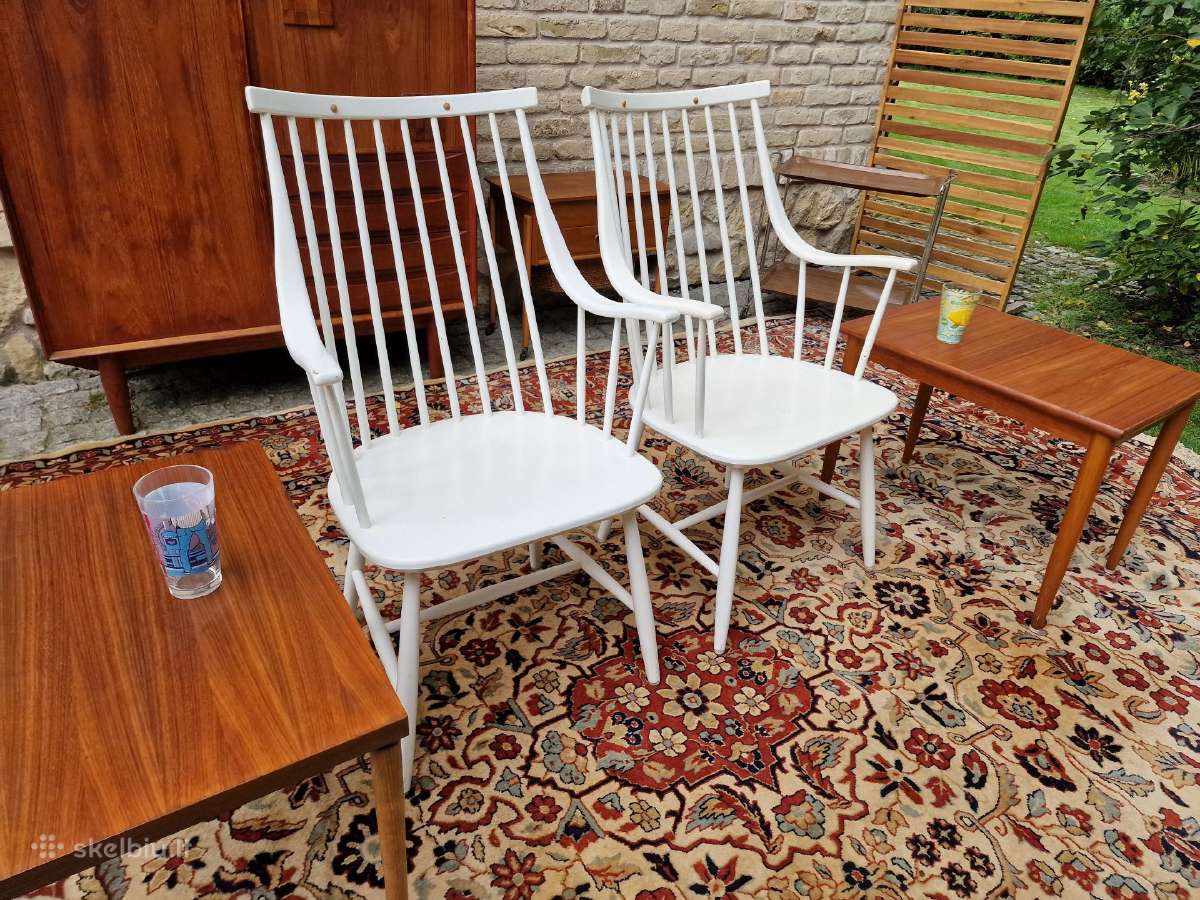 Vintažinės mid century autorinės bukmedžio kėdės