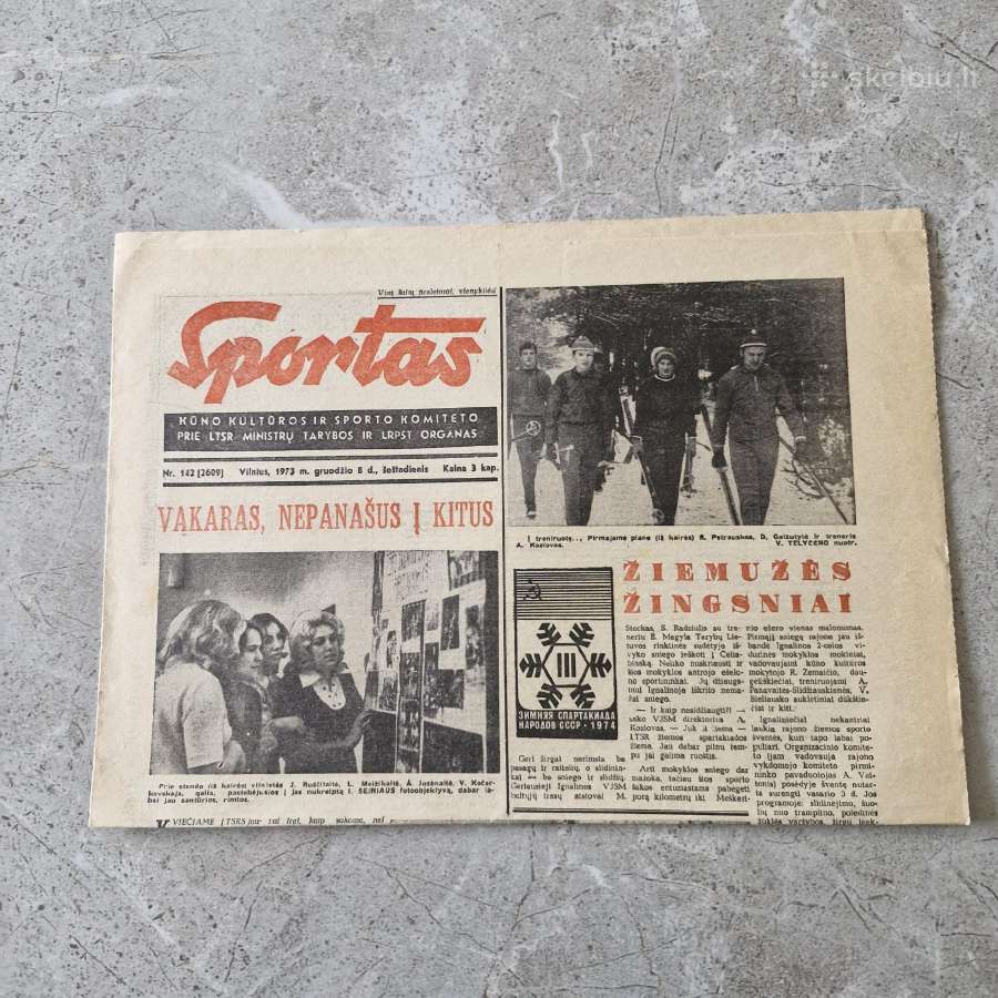 Parduodu- laikraštis Sportas 1973m. gruodžio 8d.,