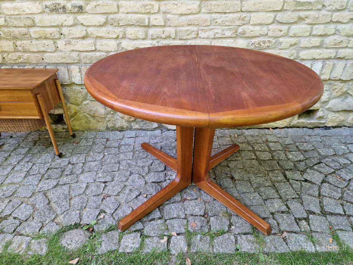 Vintažinis mid century tikmedžio valgomojo stalas