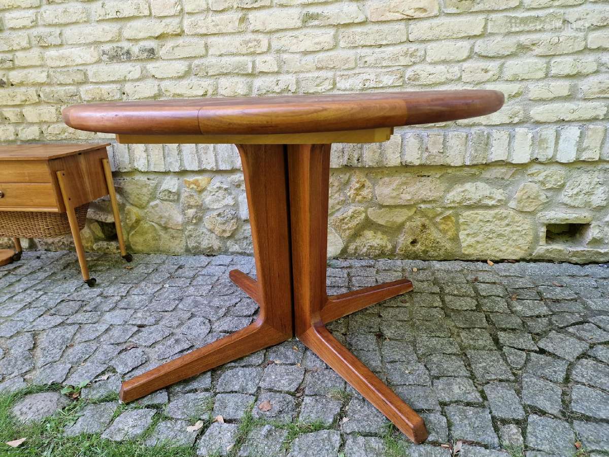 Vintažinis mid century tikmedžio valgomojo stalas - nuotraukos Nr. 2