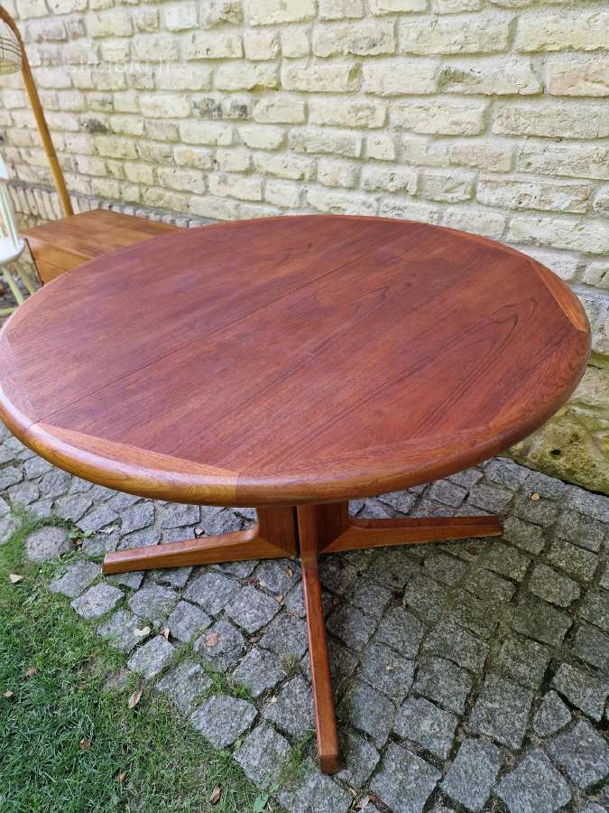 Vintažinis mid century tikmedžio valgomojo stalas - nuotraukos Nr. 3