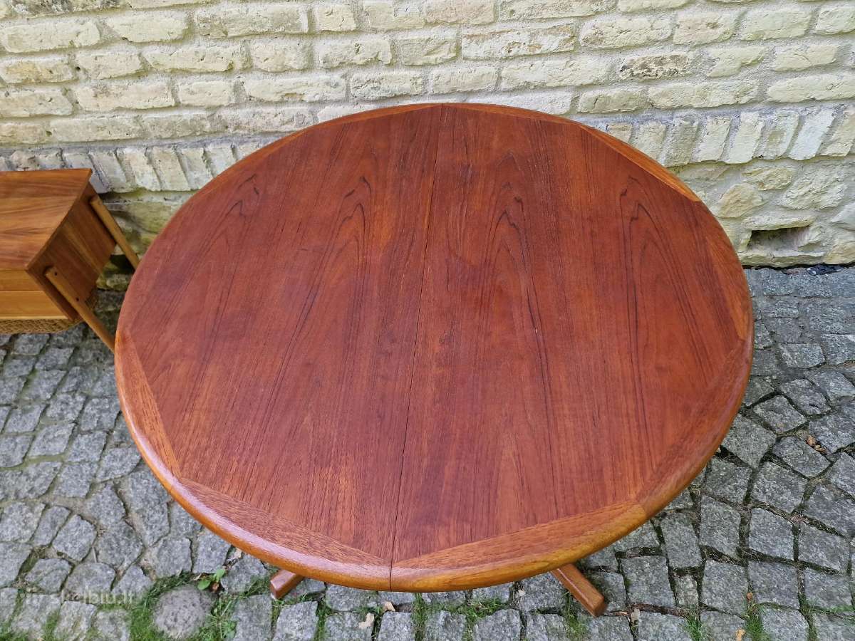 Vintažinis mid century tikmedžio valgomojo stalas - nuotraukos Nr. 9