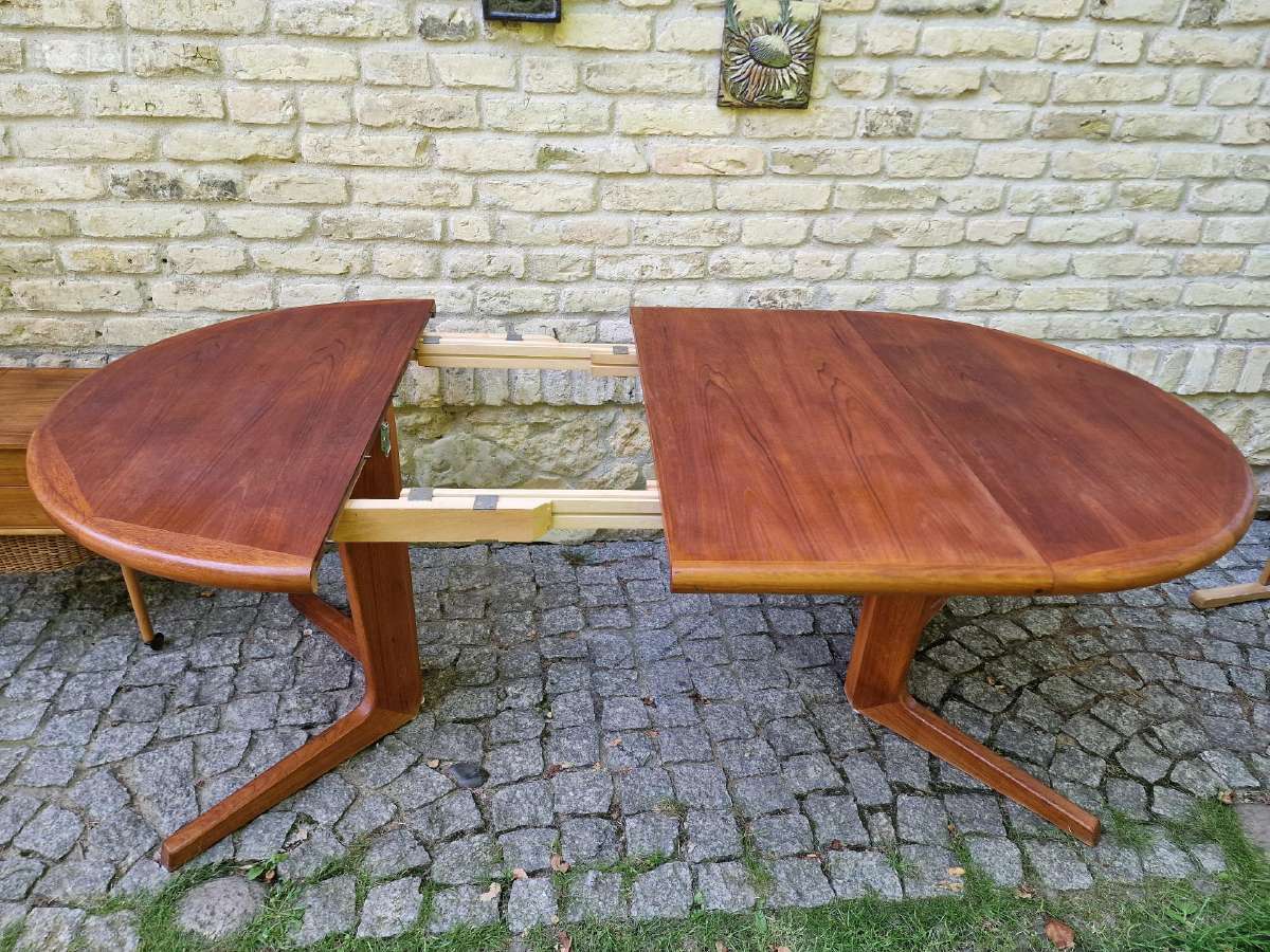 Vintažinis mid century tikmedžio valgomojo stalas - nuotraukos Nr. 13