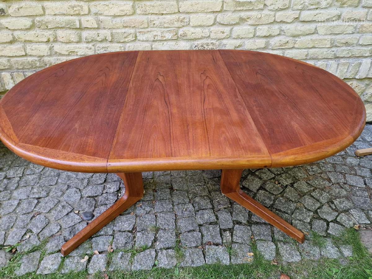Vintažinis mid century tikmedžio valgomojo stalas - nuotraukos Nr. 15