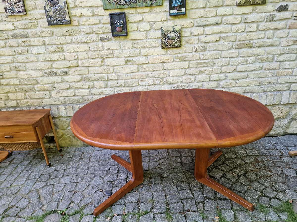 Vintažinis mid century tikmedžio valgomojo stalas - nuotraukos Nr. 18