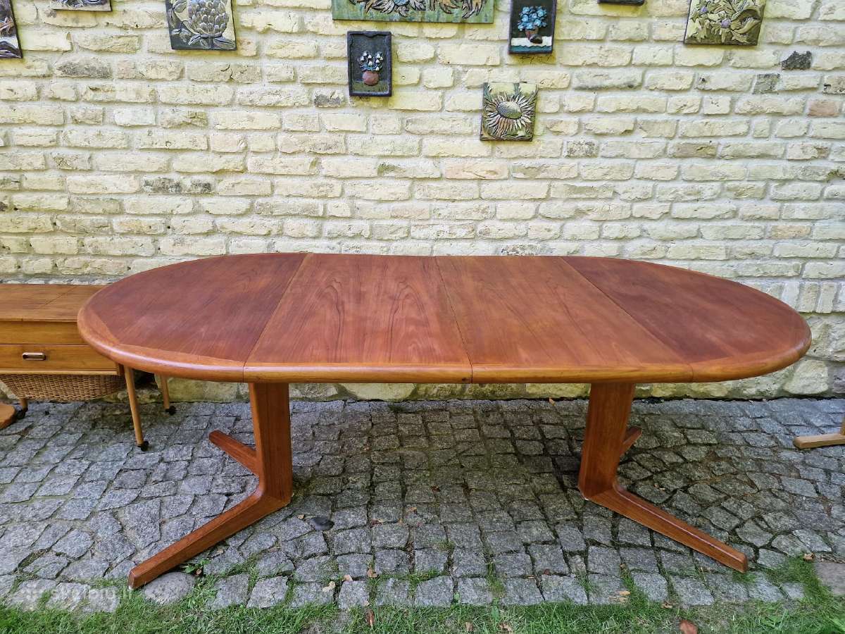 Vintažinis mid century tikmedžio valgomojo stalas - nuotraukos Nr. 20