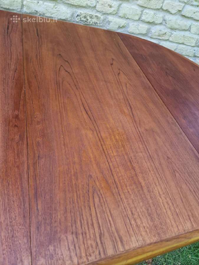 Vintažinis mid century tikmedžio valgomojo stalas - nuotraukos Nr. 30