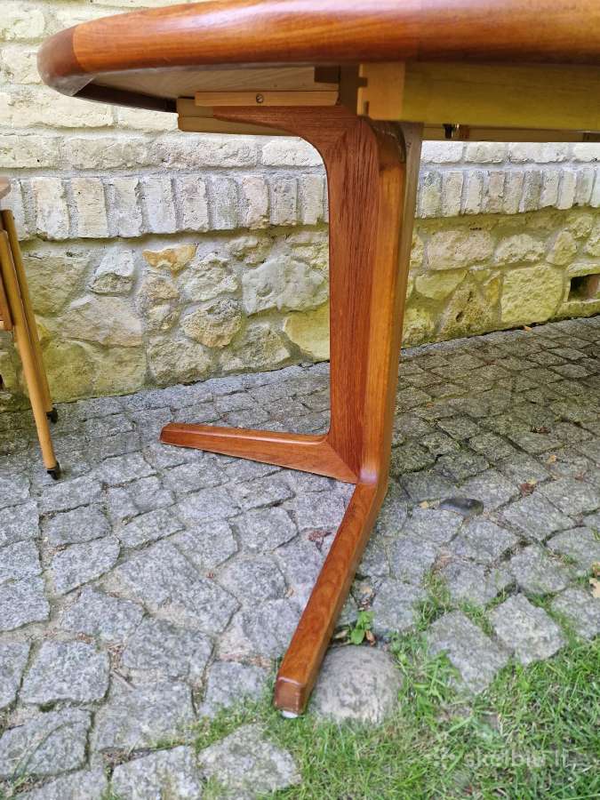 Vintažinis mid century tikmedžio valgomojo stalas - nuotraukos Nr. 32