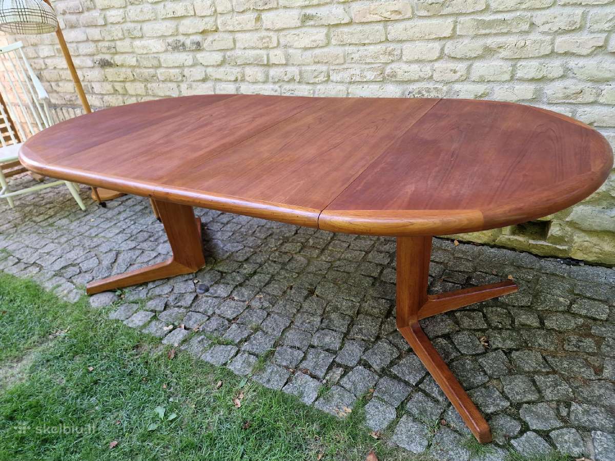 Vintažinis mid century tikmedžio valgomojo stalas - nuotraukos Nr. 33