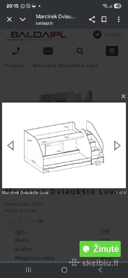 Dviaukštė vaikų lova - nuotraukos Nr. 3