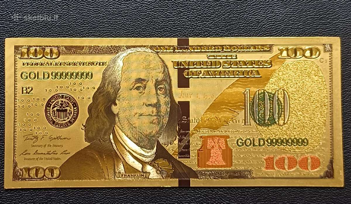 (283) 100 dolerių padengti 24 karatų auksų