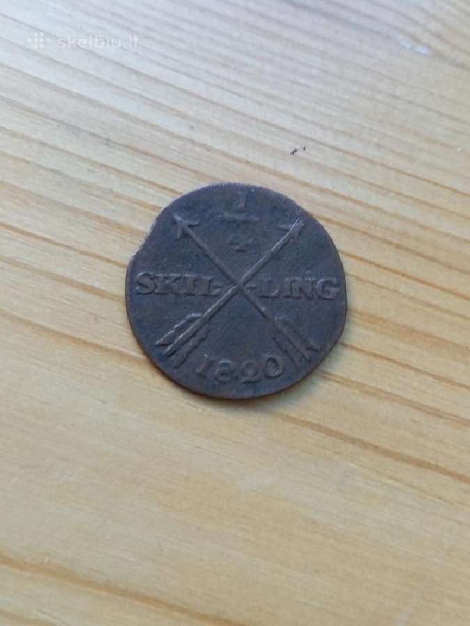 Švedija 1820 1/4 skilingo