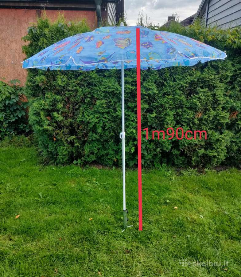 Didelis skėtis .Diametras 1m80cm.koto ilgis 1m99cm