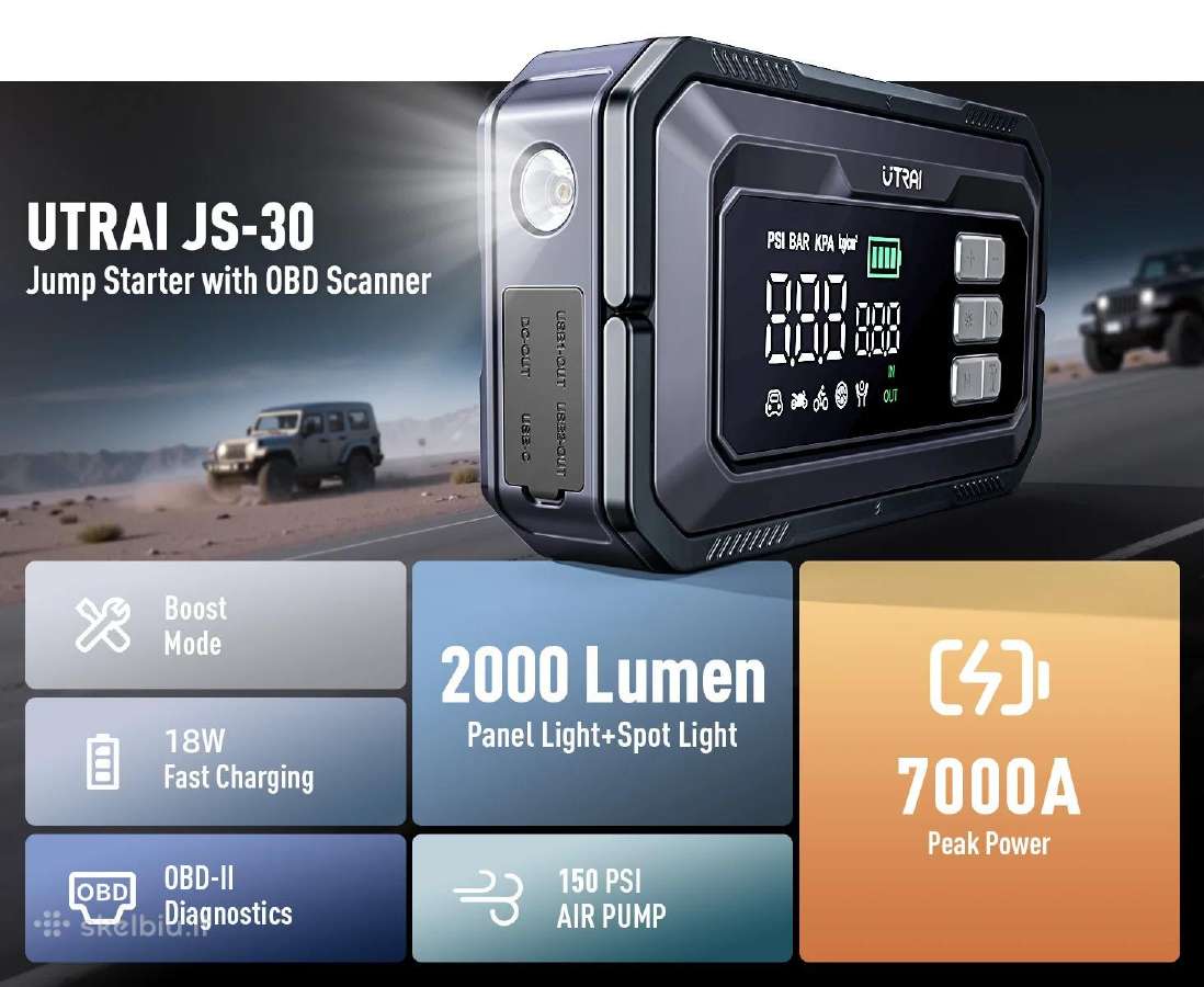 Automobilio užvedėjas būsteris kompresorius + Obd - nuotraukos Nr. 9