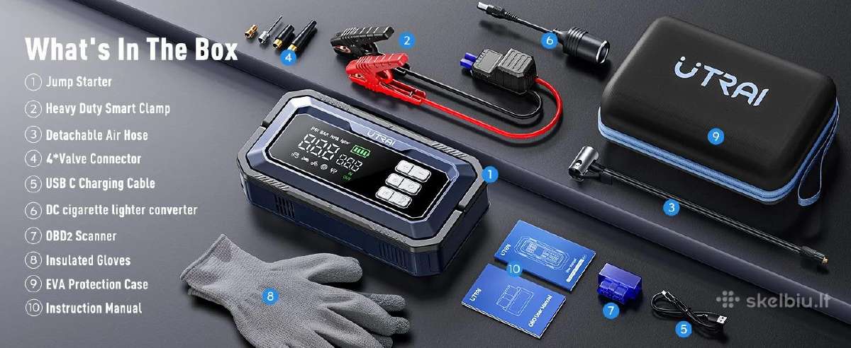 Automobilio užvedėjas būsteris kompresorius + Obd - nuotraukos Nr. 16