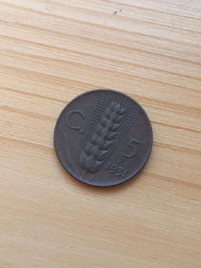 Italija 1931 5 čentezimai - nuotraukos Nr. 2
