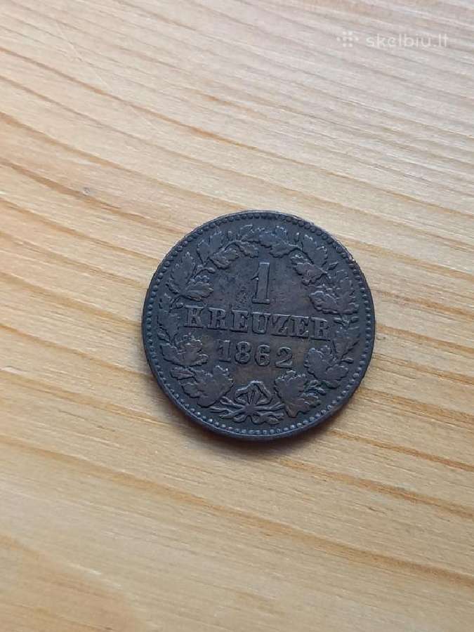 Vokietija- Nasau 1862 1 kreiceris - nuotraukos Nr. 2