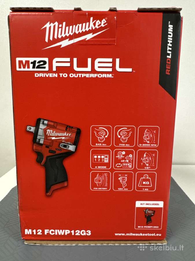 Veržliasūkis Milwaukee M12fciwf12g3-0 - nuotraukos Nr. 2