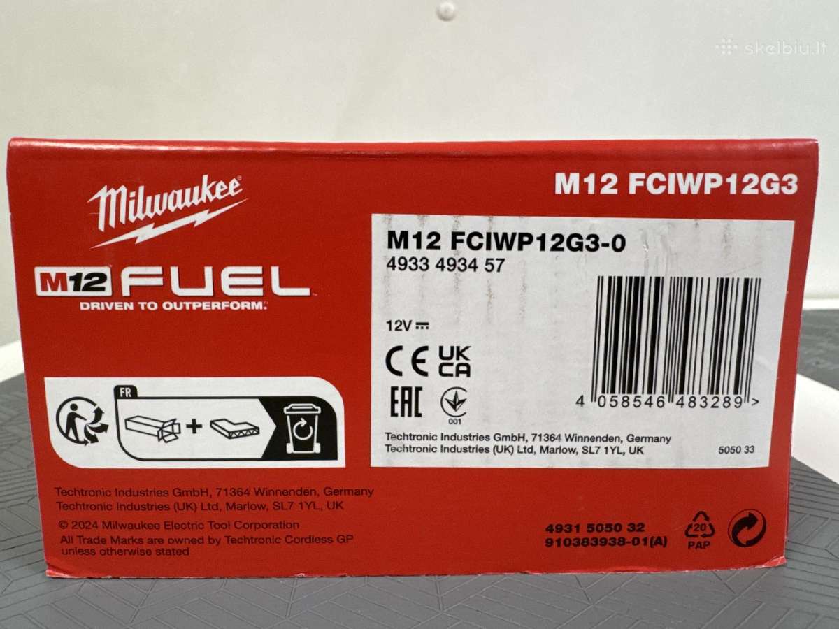 Veržliasūkis Milwaukee M12fciwf12g3-0 - nuotraukos Nr. 3