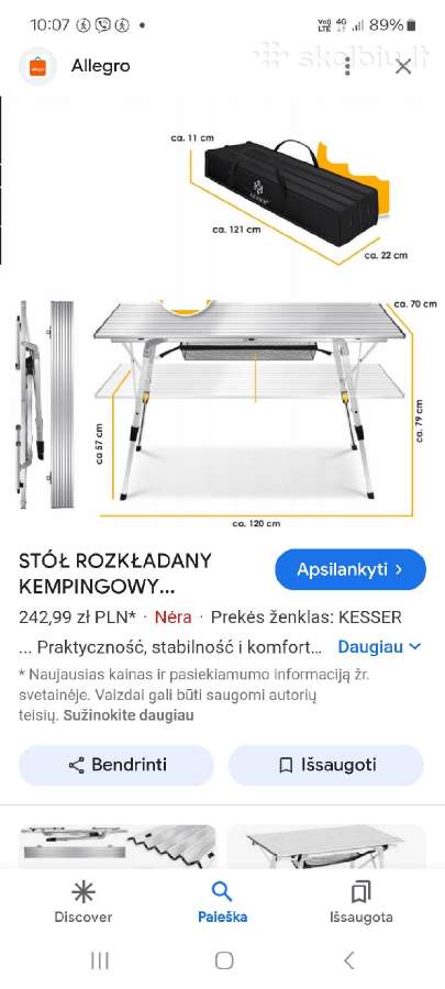 Sulankstomi kelioniniai stalai - nuotraukos Nr. 6