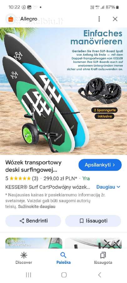 Irklenčių transportavimo vežimėlis