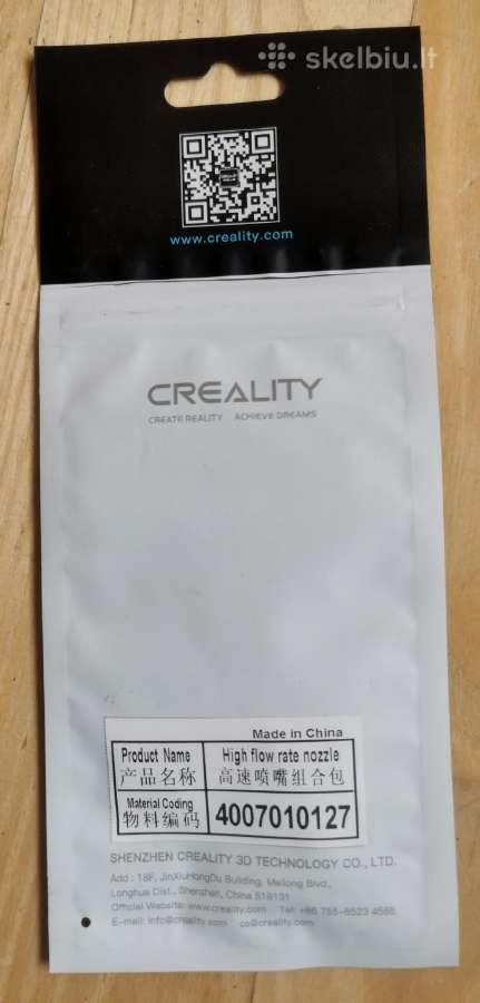 Creality High-speed Nozzle Kit 3D spauzdintuvui - nuotraukos Nr. 2