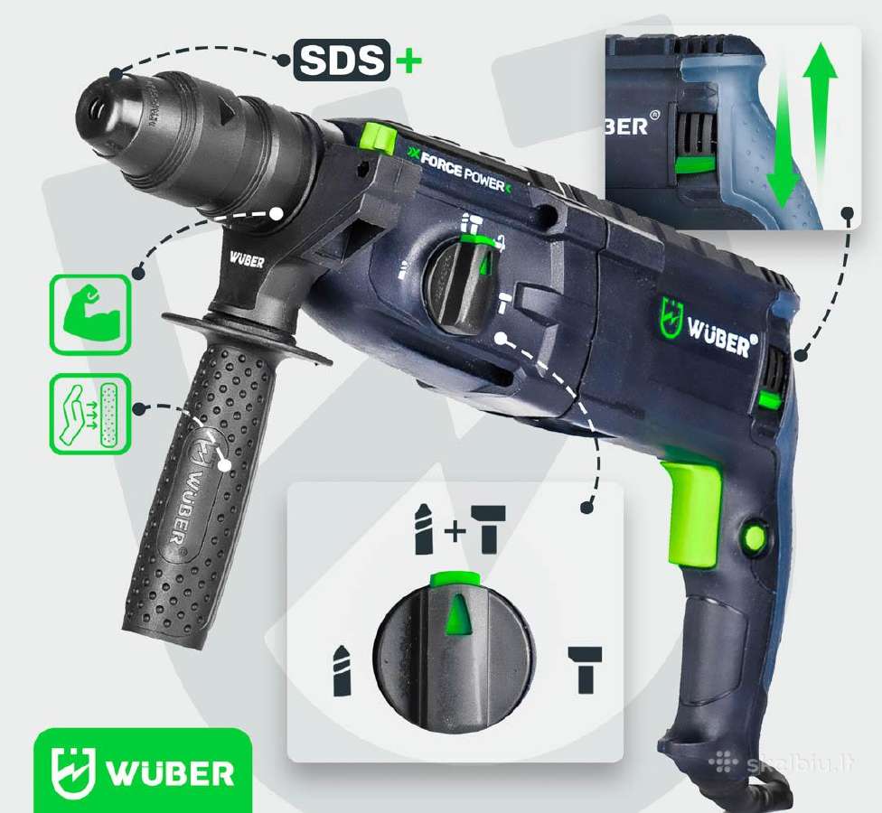 2500 W „wuber“ smūginis gręžtuvas perforatorius - nuotraukos Nr. 4