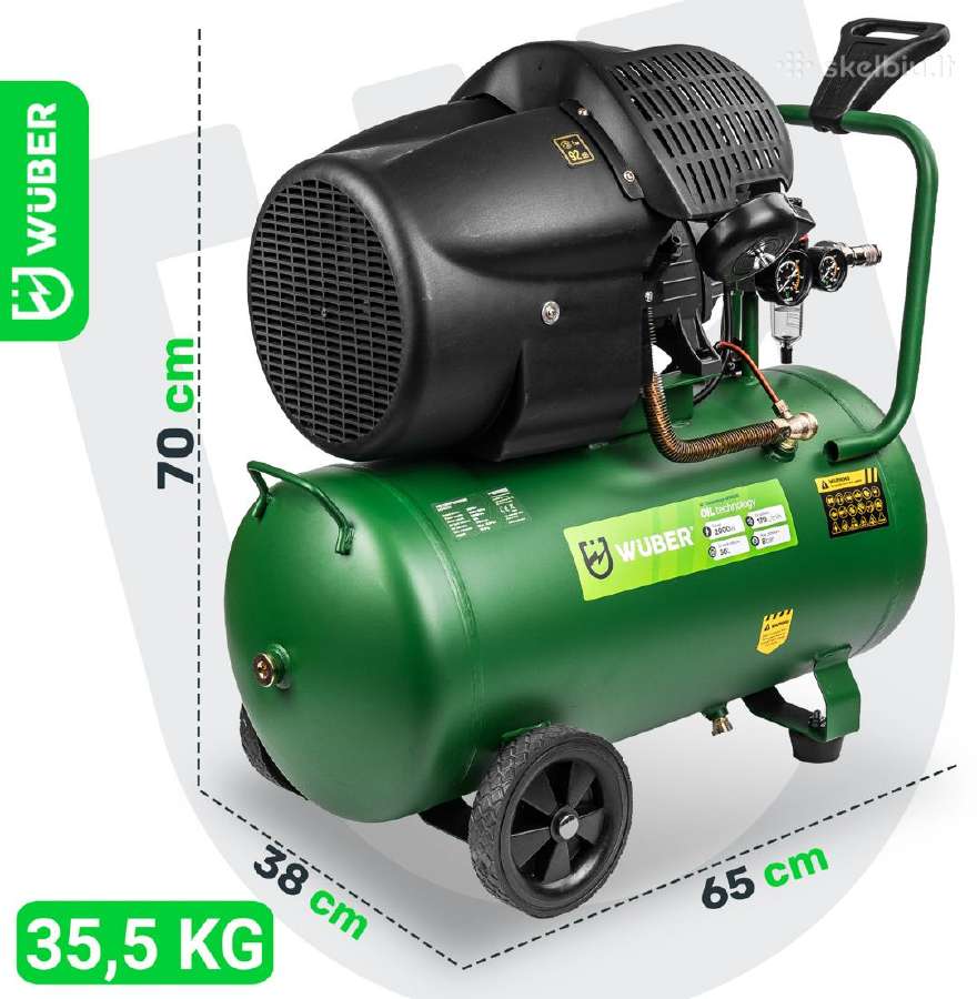 Wuber 50l dviejų cilindrų kompresorius - nuotraukos Nr. 10