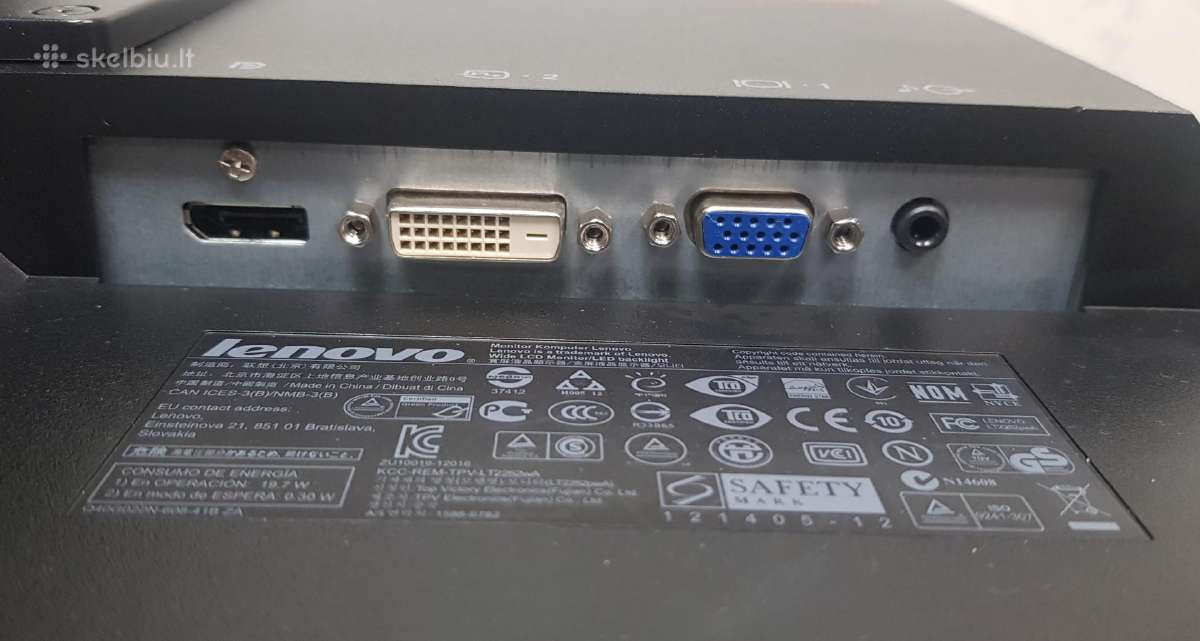 LCD monitorius Lenovo 22" - nuotraukos Nr. 4