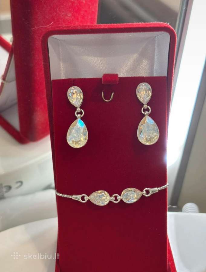 Sidabrinis papuošalų rinkinys su Swarovski - nuotraukos Nr. 2