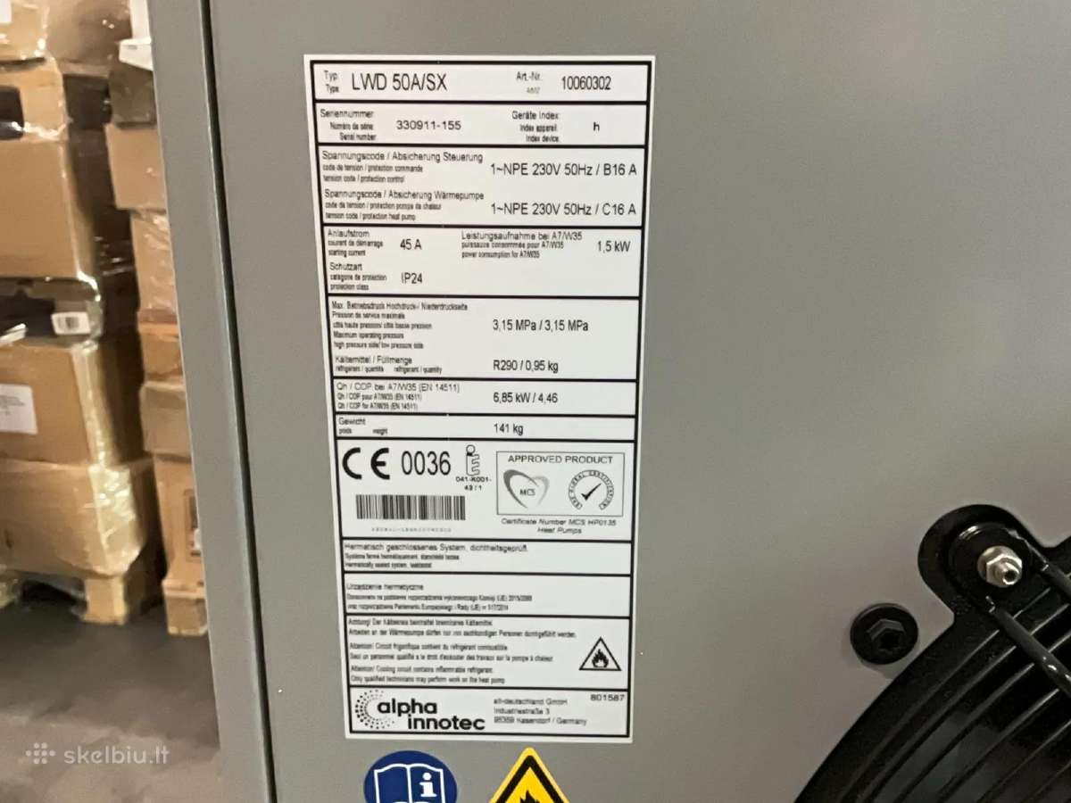 Alpha Innotec Lwd 50a-hmd 1 7,1kw, be boilerio - nuotraukos Nr. 8