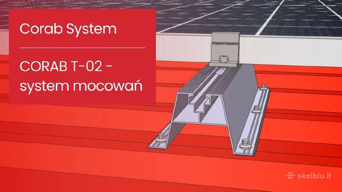 Saulės elektrinės konstrukcija skardai