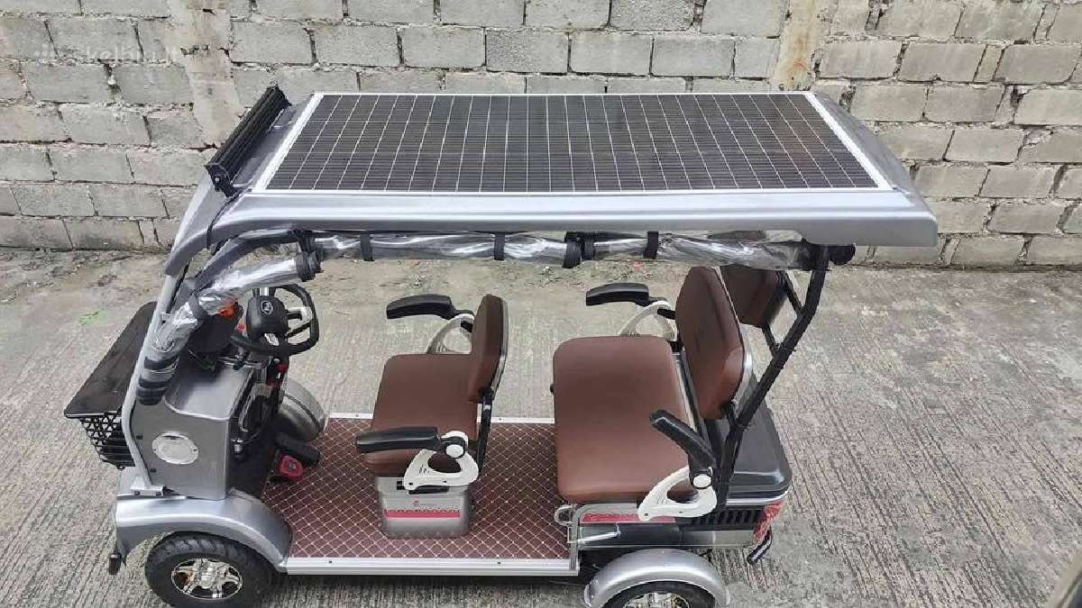 Elektrinio motorolerio saulės baterijos ant stogo - nuotraukos Nr. 2