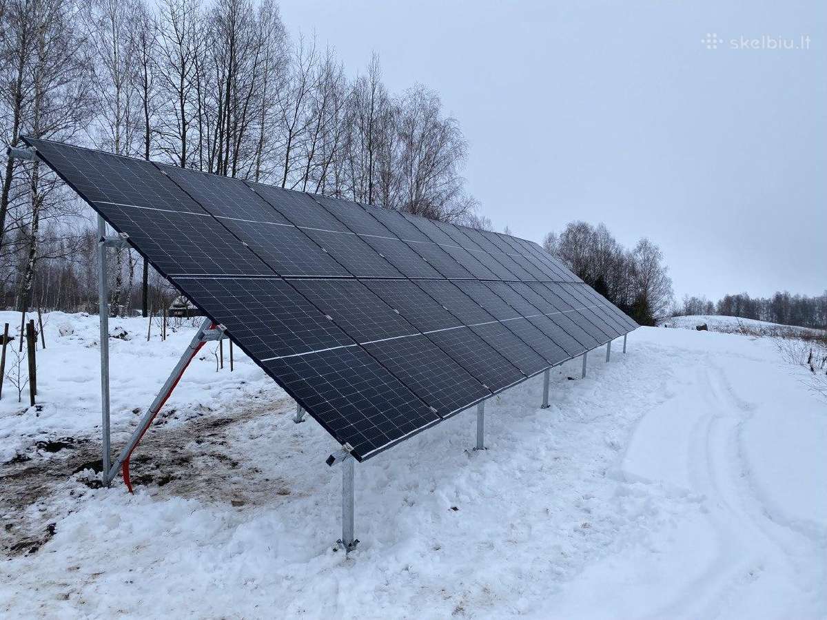 Įvairių tipų saulės elektrinių konstrukcijos