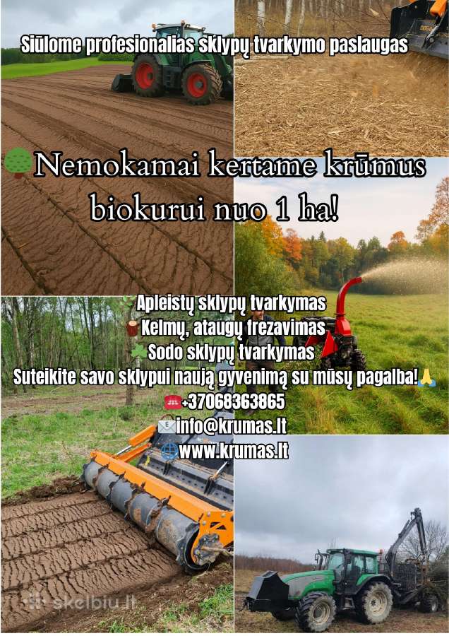 Apleistų sklypų tvarkymas ir kelmų frezavimas