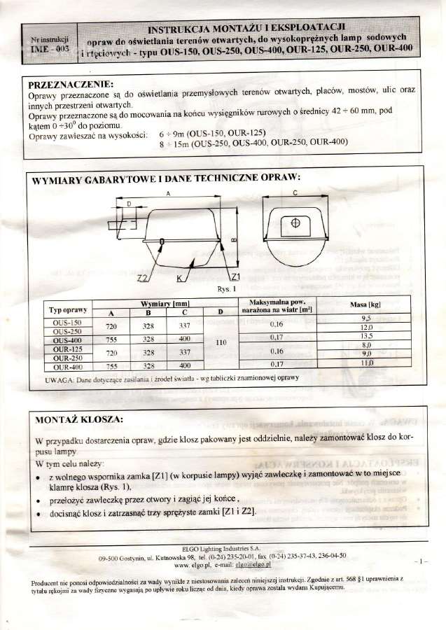 Lauko šviestuvas Elgo Our-250,e40 - nuotraukos Nr. 2