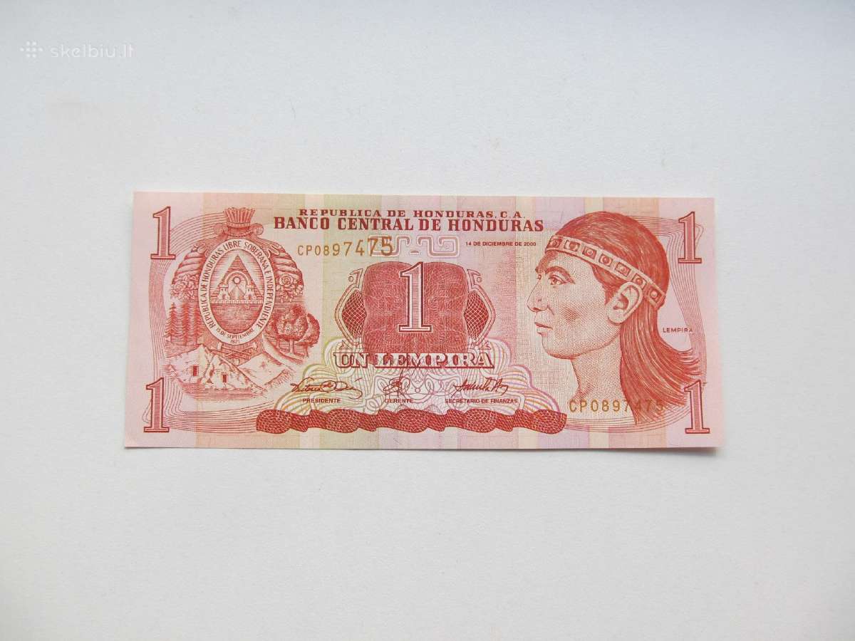 1 lempira , Honduras , 1984, 2000 unc - nuotraukos Nr. 3