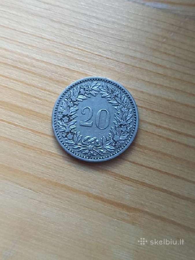 Šveicarija 1897 20 rapen - nuotraukos Nr. 2