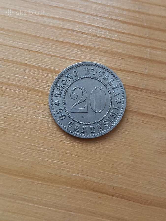 Italija 1894 20 čentezimu - nuotraukos Nr. 2