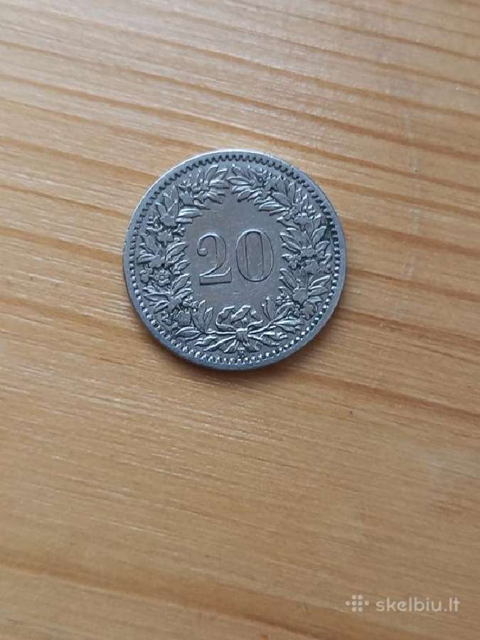 Šveicarija 1885 20 rapen