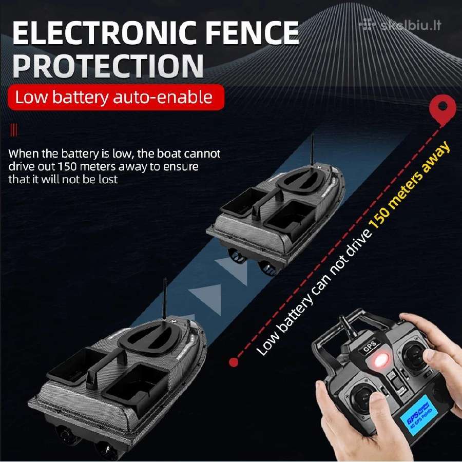 Flytec V900 Žvejybos pašarų laivelis 40gps Tasku - nuotraukos Nr. 8