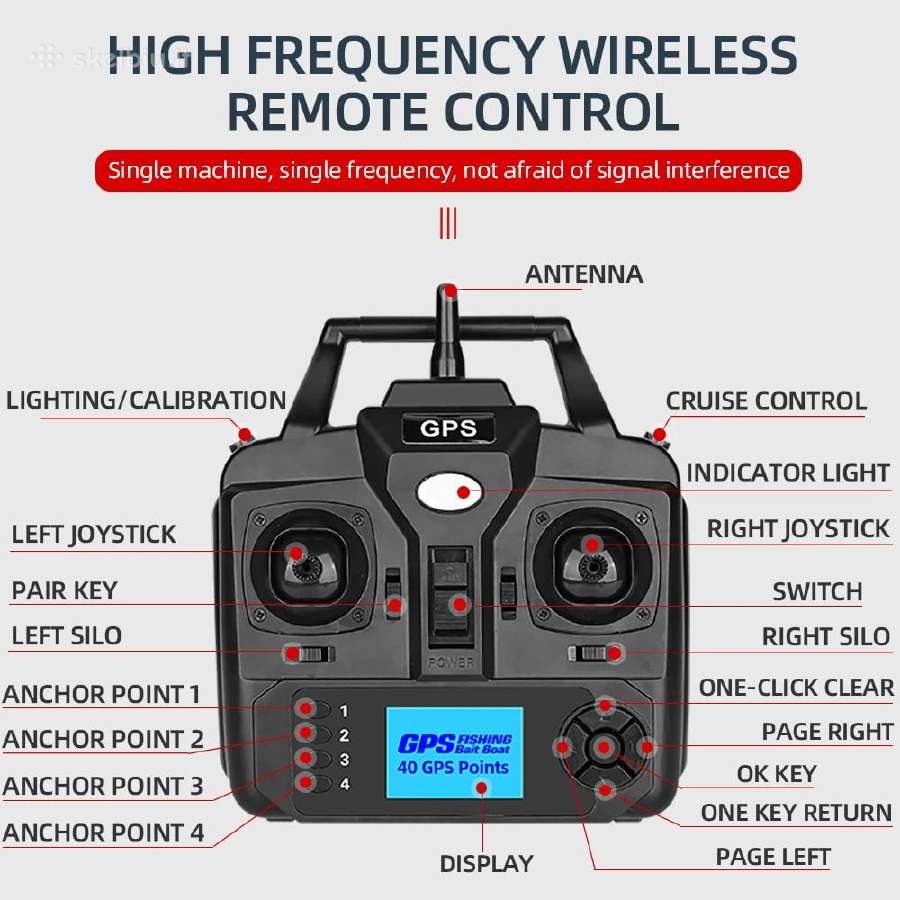 Flytec V900 Žvejybos pašarų laivelis 40gps Tasku - nuotraukos Nr. 11