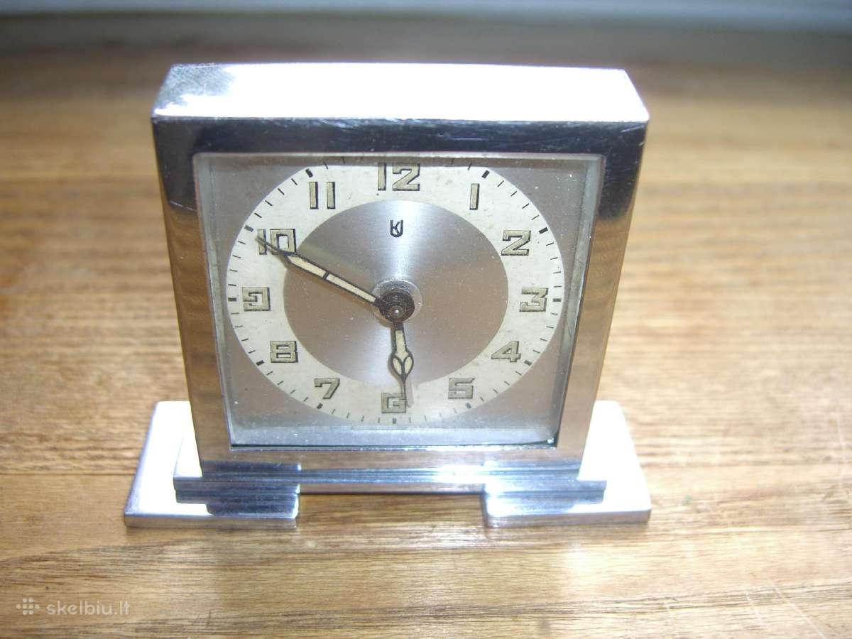 Art Deco stiliaus laikrodis zadintuvas 1930