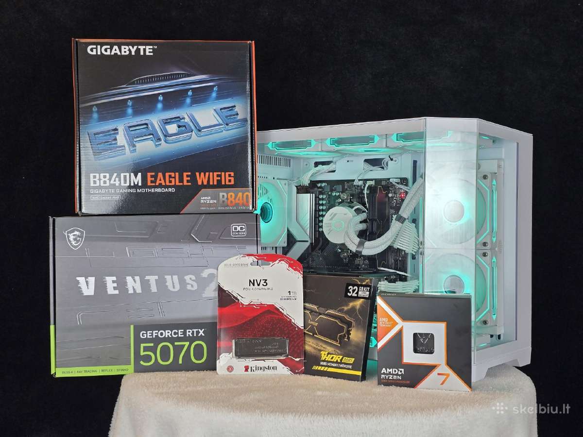 Žaidimų kompiuteris Ryzen 7 9800x3d Rtx 5070 WiFi - nuotraukos Nr. 11