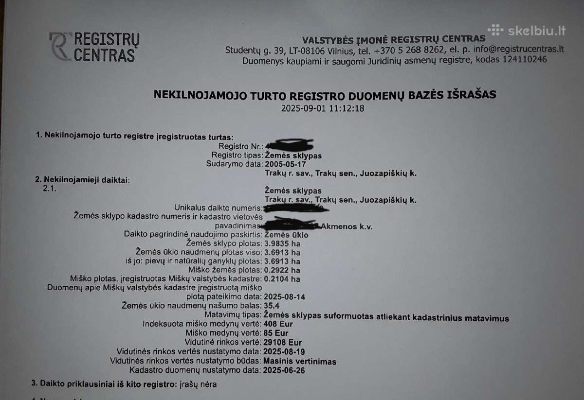 3,9835 ha žemės ūkio paskirties sklypas Trakų raj. - nuotraukos Nr. 6