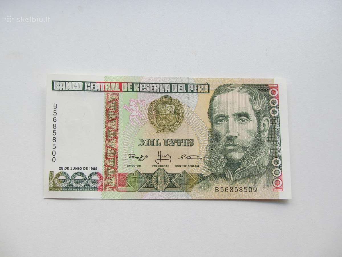 1000 intis , Peru , 1988 unc