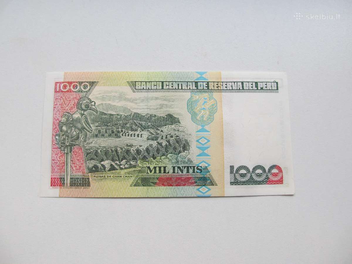 1000 intis , Peru , 1988 unc - nuotraukos Nr. 2